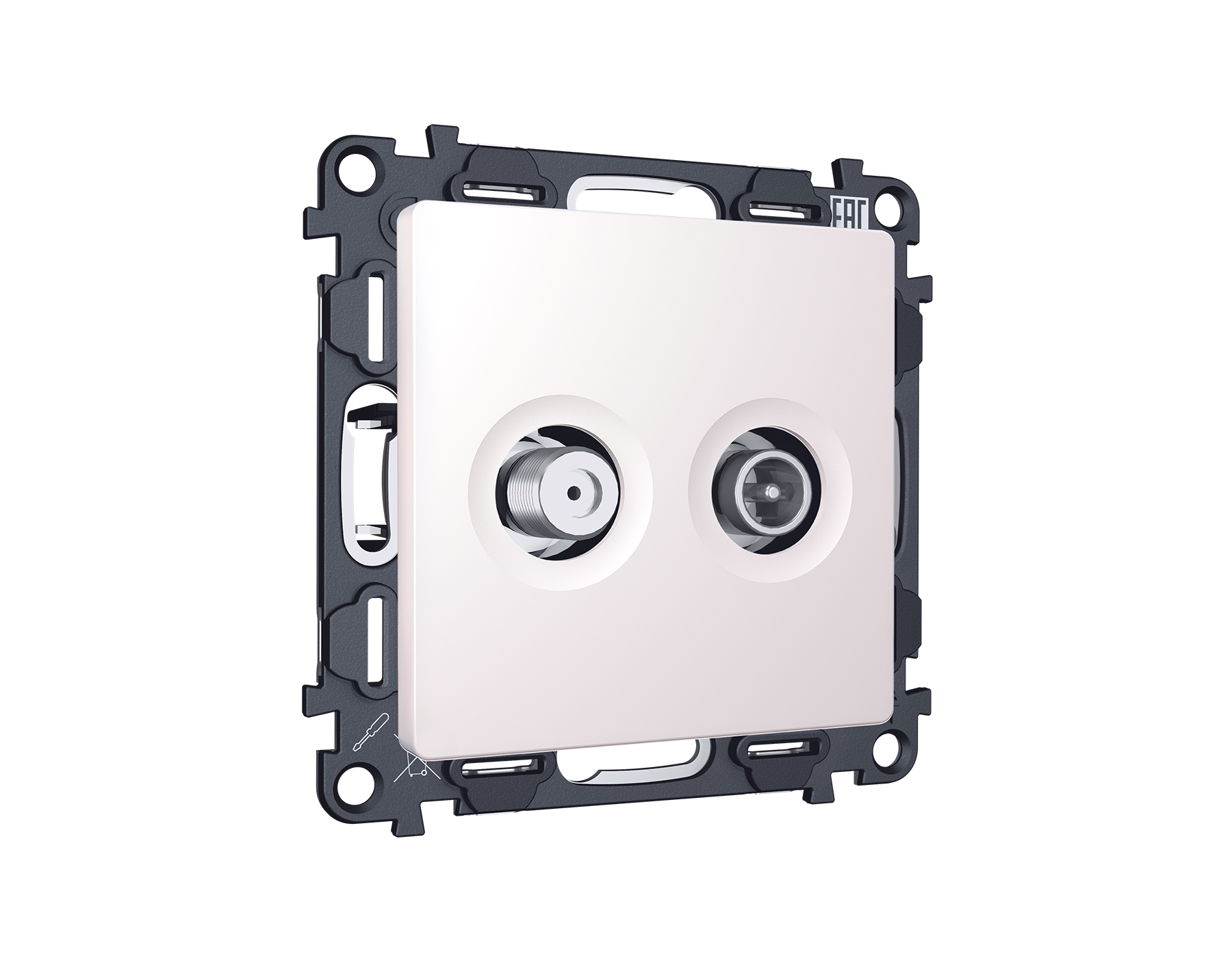 MA213310 Комплект механизма розетки TV оконечной + SAT 5-862MHz 3.5dB/950-2150MHz 3.5dB ALFA Жемчуг 