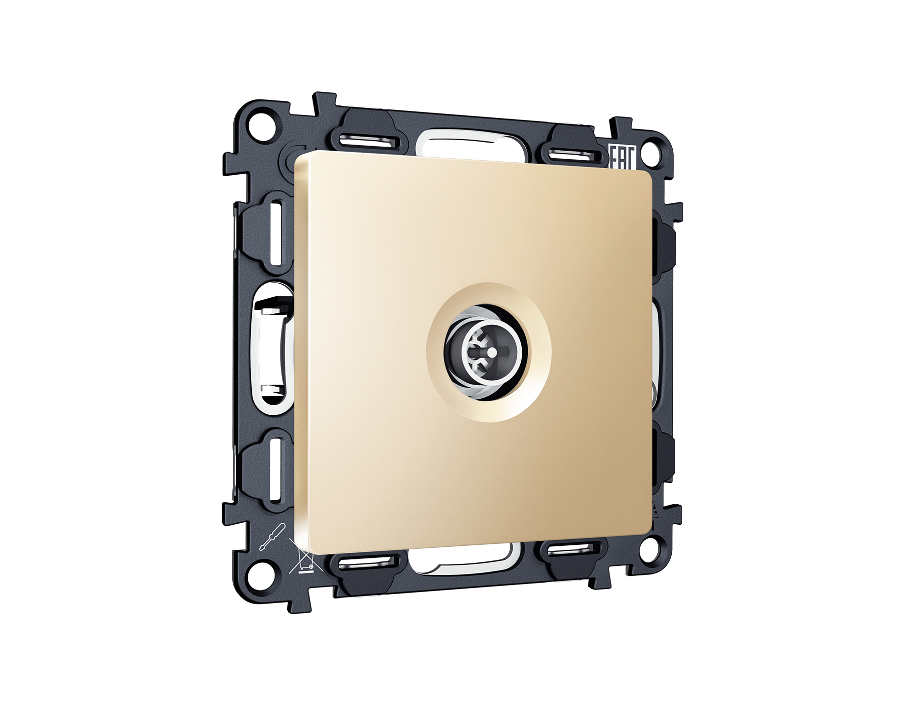 MA613005 Комплект механизма TV розетки оконечной экранированной 5-1000MHz 3dB ALFA Шампань QUANT (AP