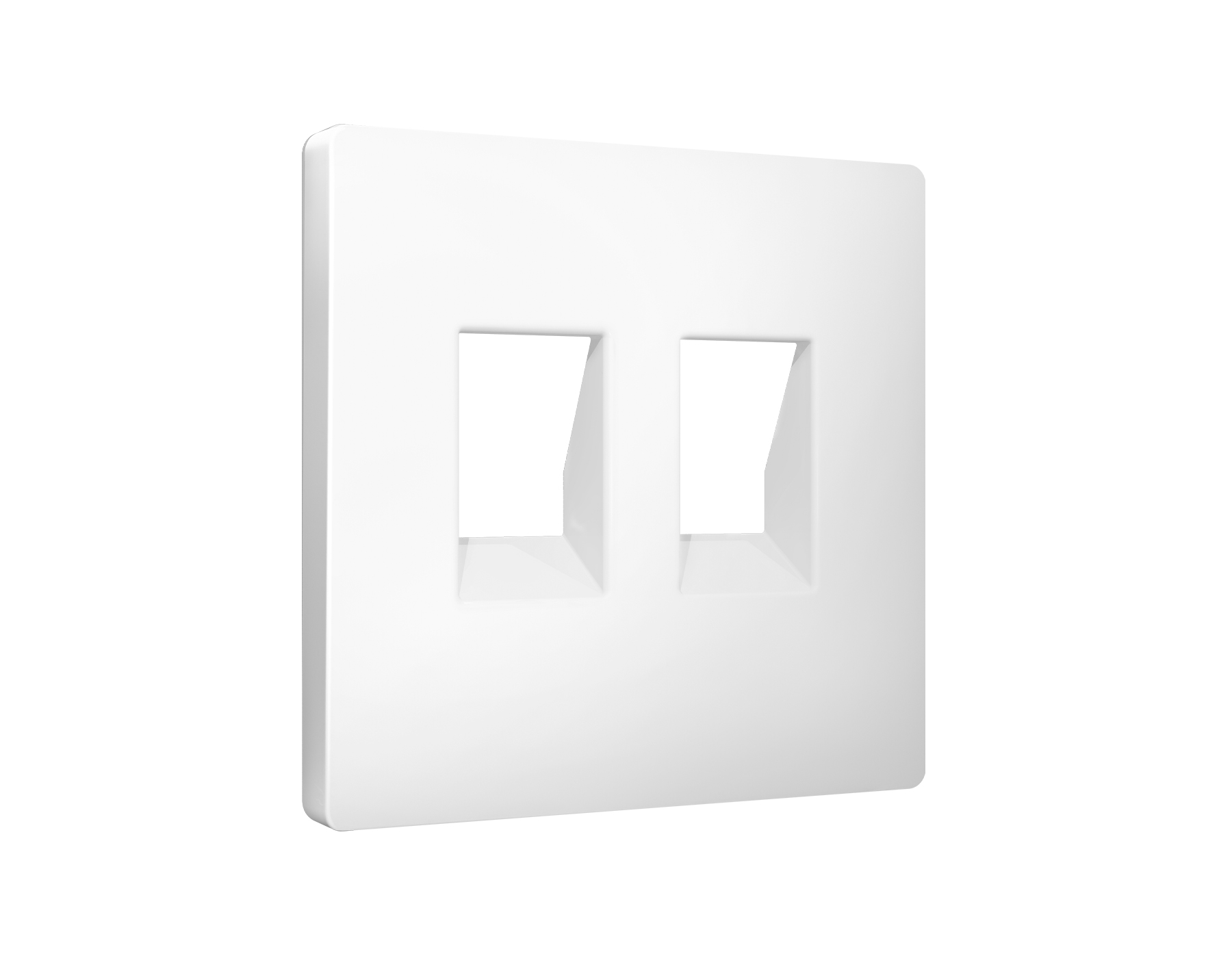 AP1321 Лицевая панель ALFA (Белый матовый) для компьютерной/телефонной двойной розетки RJ-45/RJ-11 Q