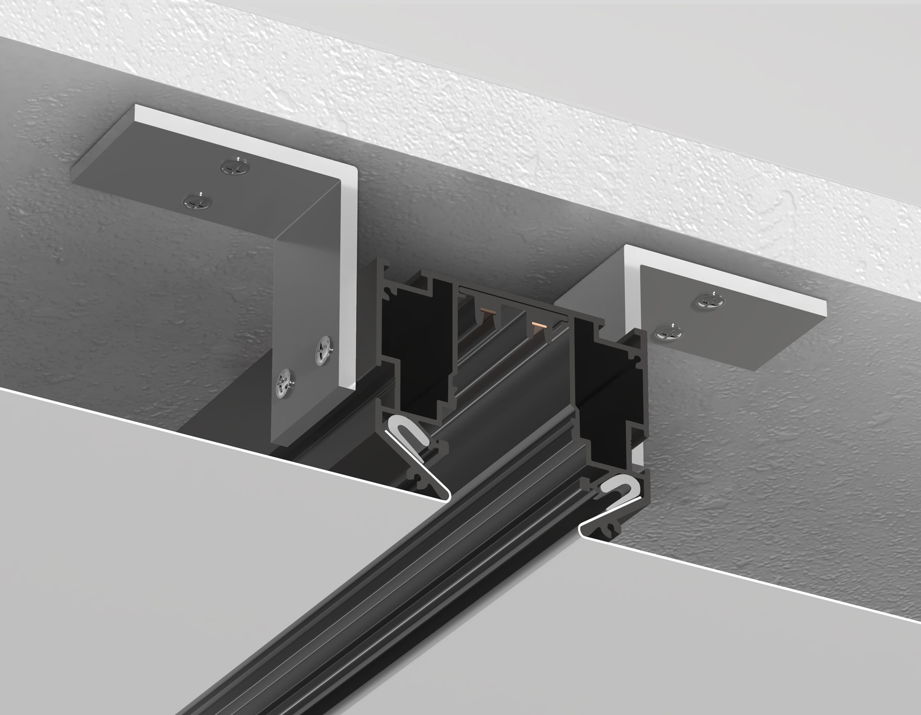 Шинопровод для монтажа в натяжной ПВХ потолок GL1017 Magnetic SMART BK IP20 220V 2000*62,5*51,5 25mm