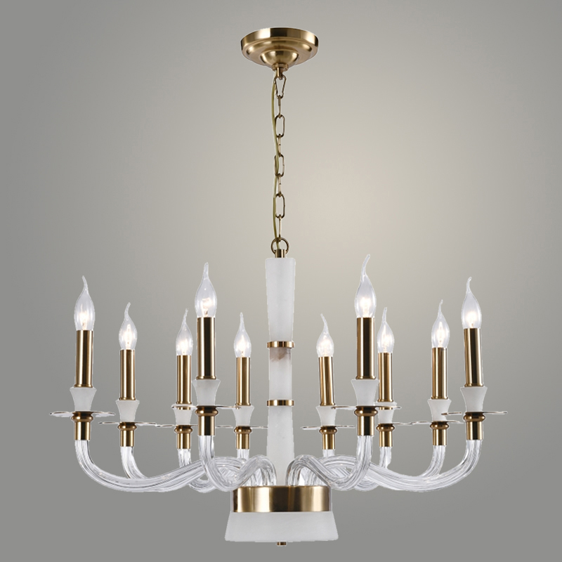 Люстра BL684AL/10 WT+AB белый/бронза 10х40W E14 d870 h550, BLK24