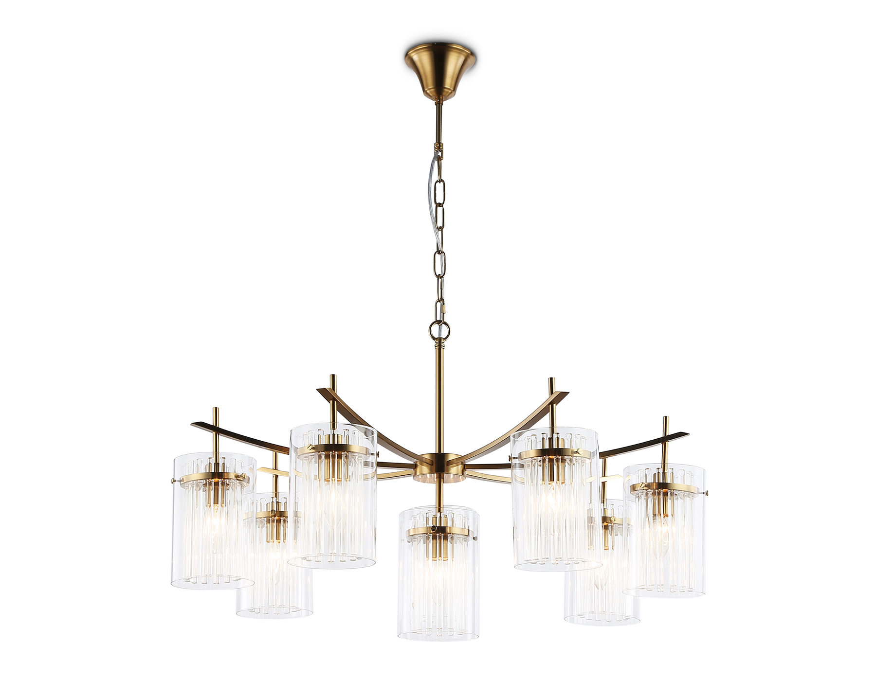 Светильник подвесной LH56033/7+1 BS/CL латунь/прозрачный E14*8 max 40W D790*1200