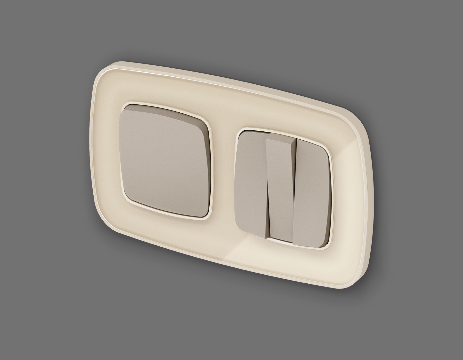 OP3610 Лицевая панель OMEGA (Серо-бежевый матовый) для 1-клавишных выключателей QUANT
