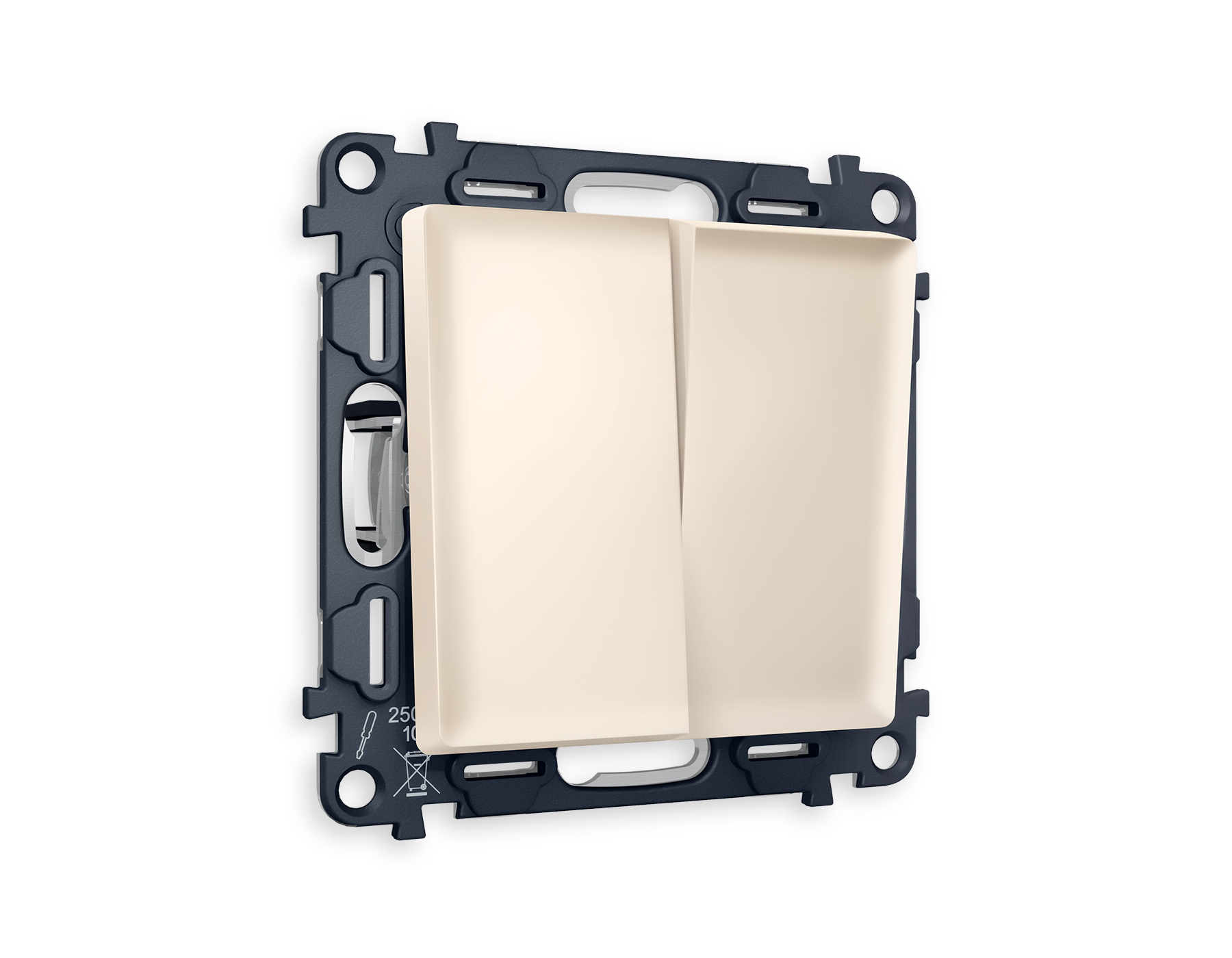 MA323010 Комплект механизма 2-кл выключателя ALFA Бежевый матовый QUANT (AP3230, VM115)