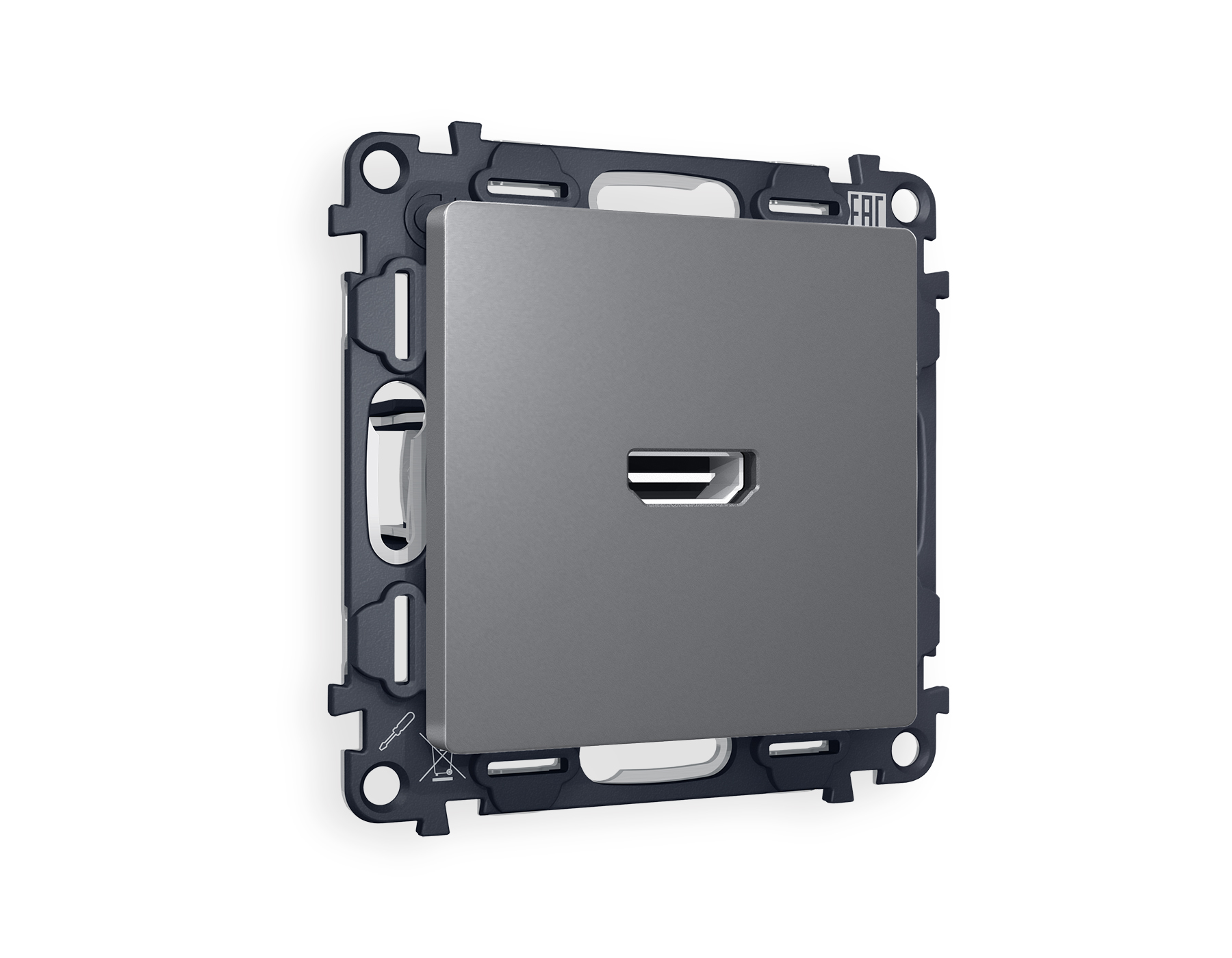 MA664010 Комплект механизма розетки HDMI 2.0 ALFA Антрацит серы 40V/500mA 2.0GHz QUANT(AP6640,VM222)