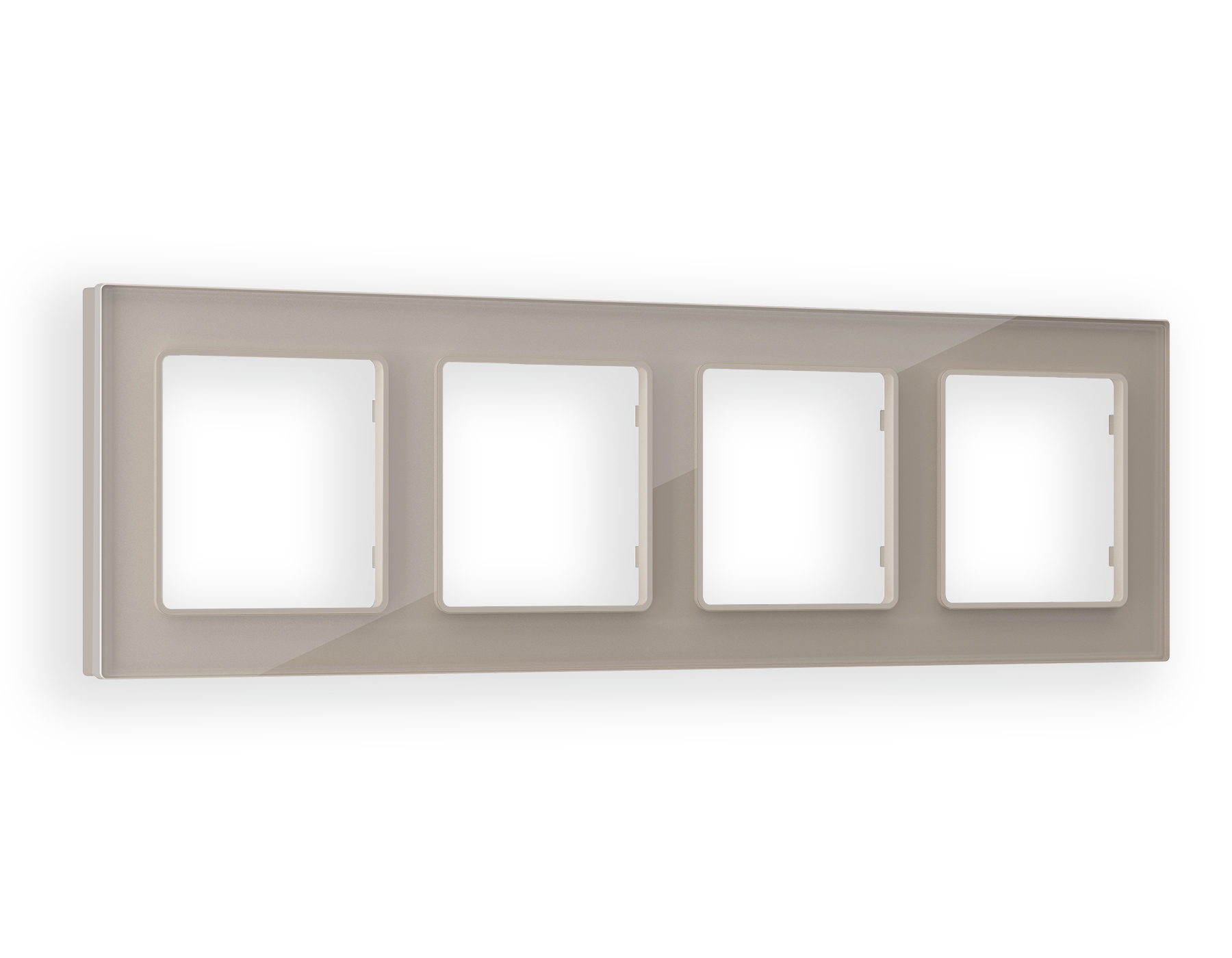 AF380604 Рамка ALFA Platos (Серо-бежевый Стекло закаленное натуральное) 4-ая