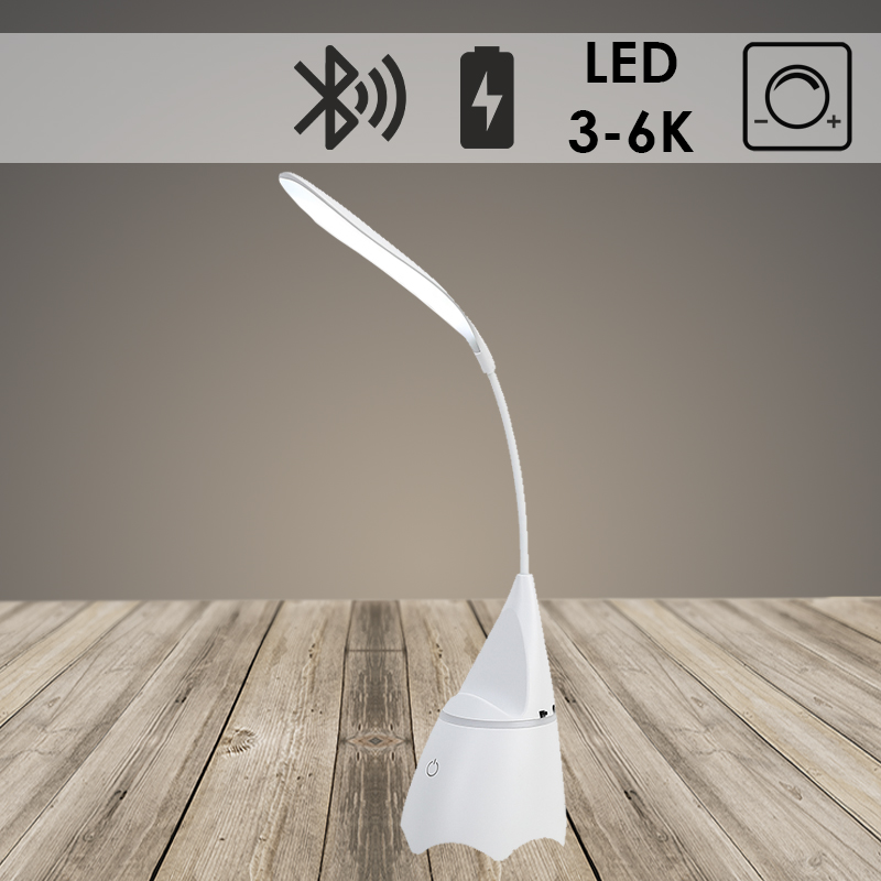 Светильник настольный Росток S533 LED АКБ диммер 7W белый с MP3