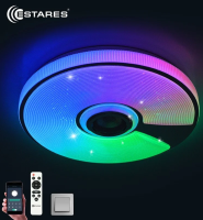 Люстра светодиодная музыкальная ESTARES SONG RGB 60W R-APP-380x70-WHITE/CHROME/SHINY-220-IP20