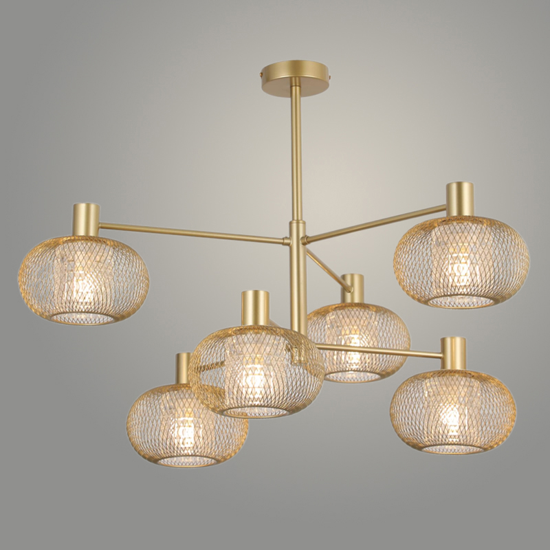 Люстра MDG40658/6 GD золото 6х60W E14 d785 h533, 24