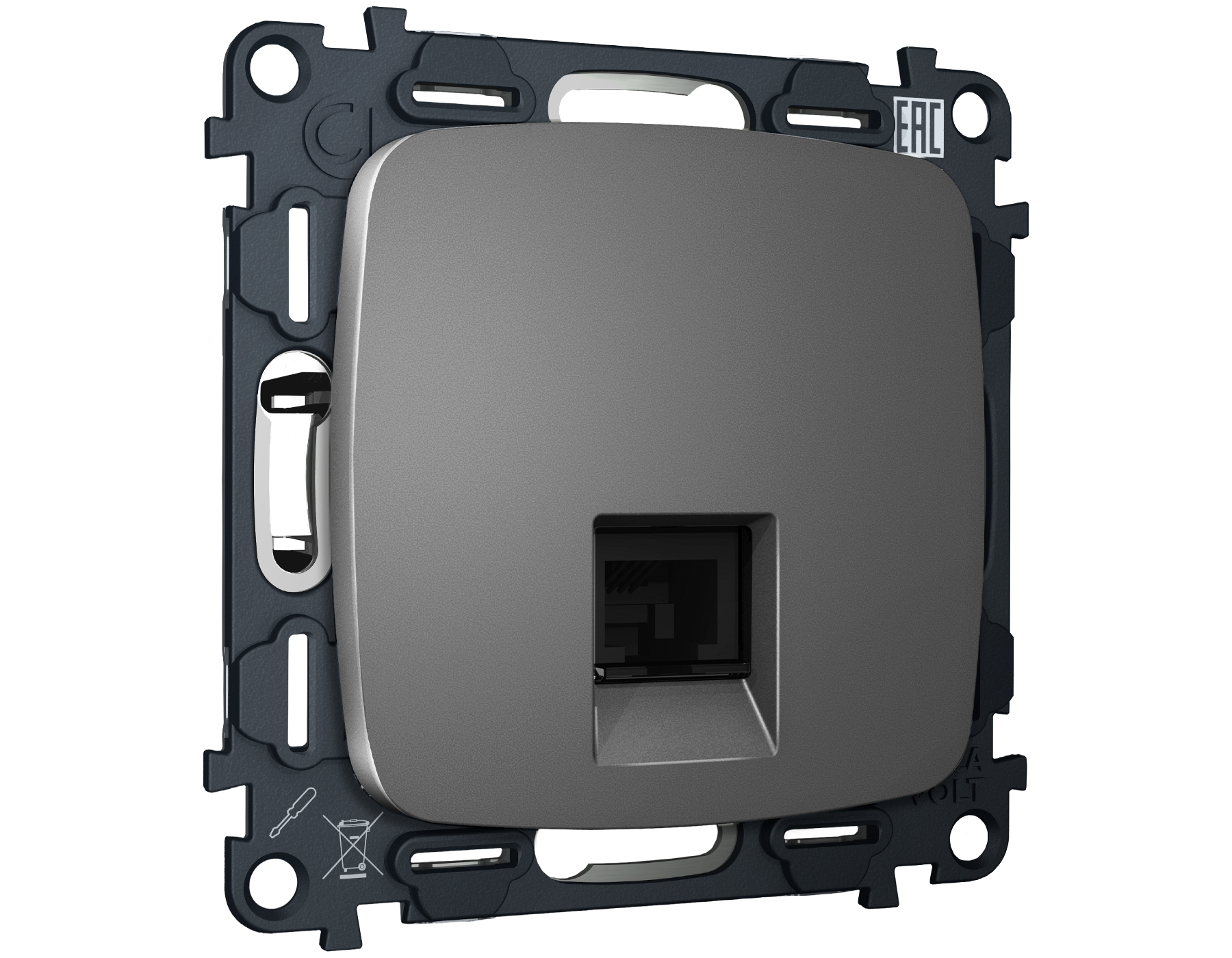 MO662005 Комплект механизма компьютерной розетки RJ-45 экранированной с автоматической защитной штор