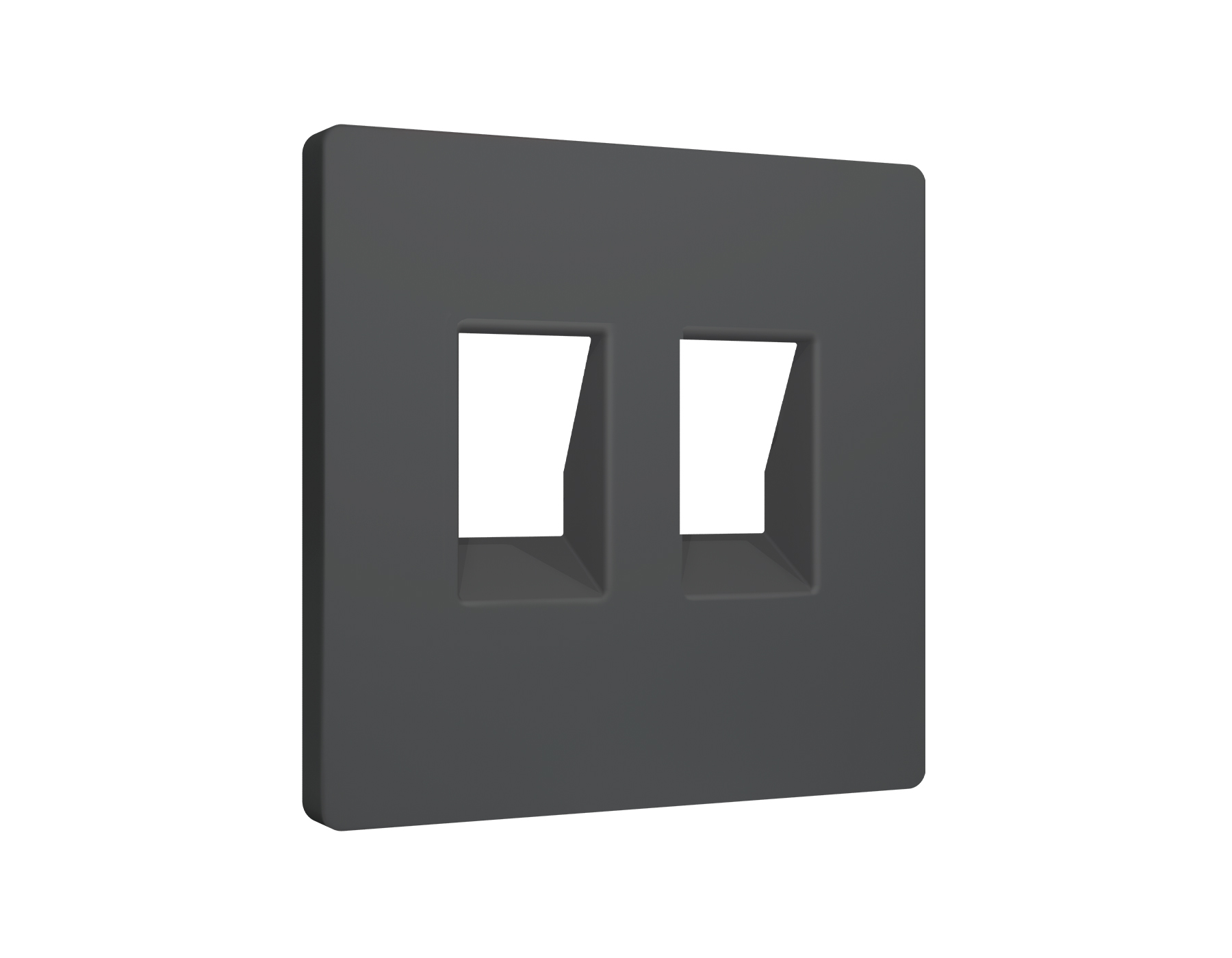 AP9121 Лицевая панель ALFA (Графит мягкое касание) для компьютерной/телефонной двойной розетки RJ-45