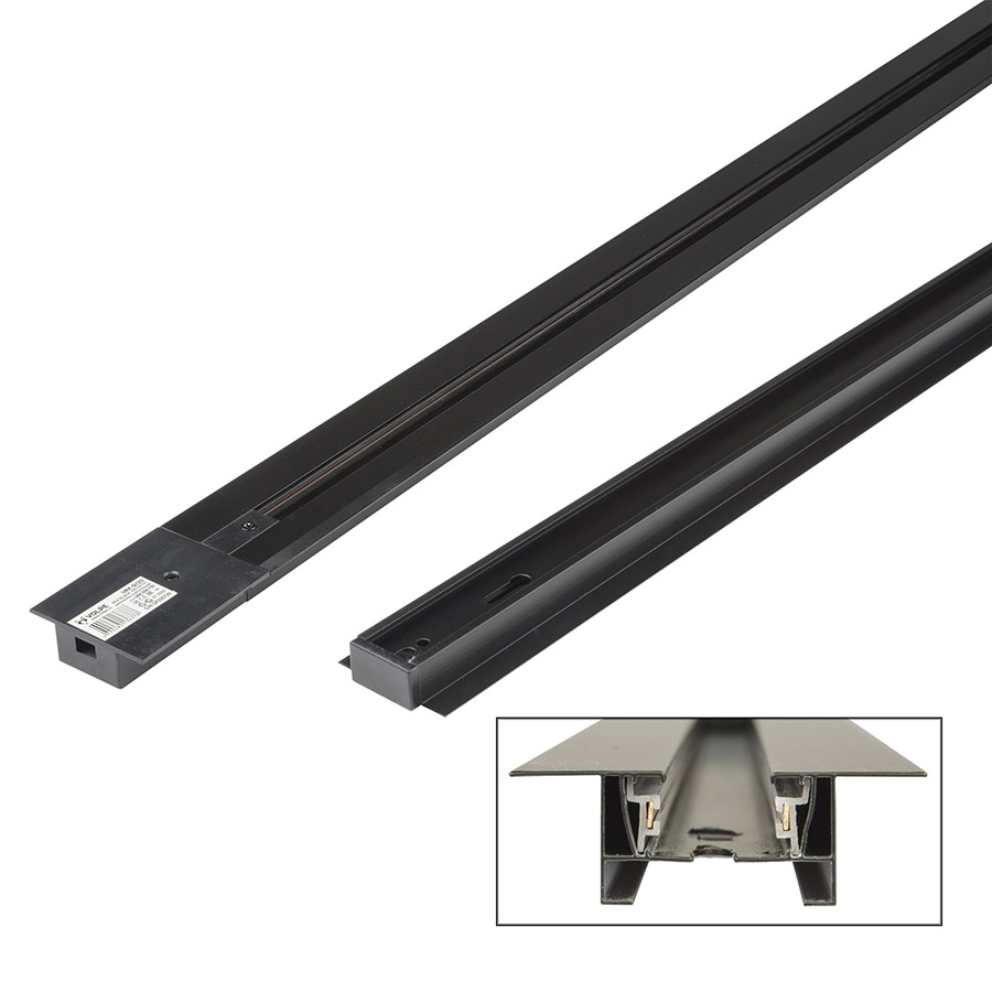 Шинопровод VOLPE UBX-Q123 RS2 BLACK 200 SET01 тип R, встраиваемый, 2м, Черный