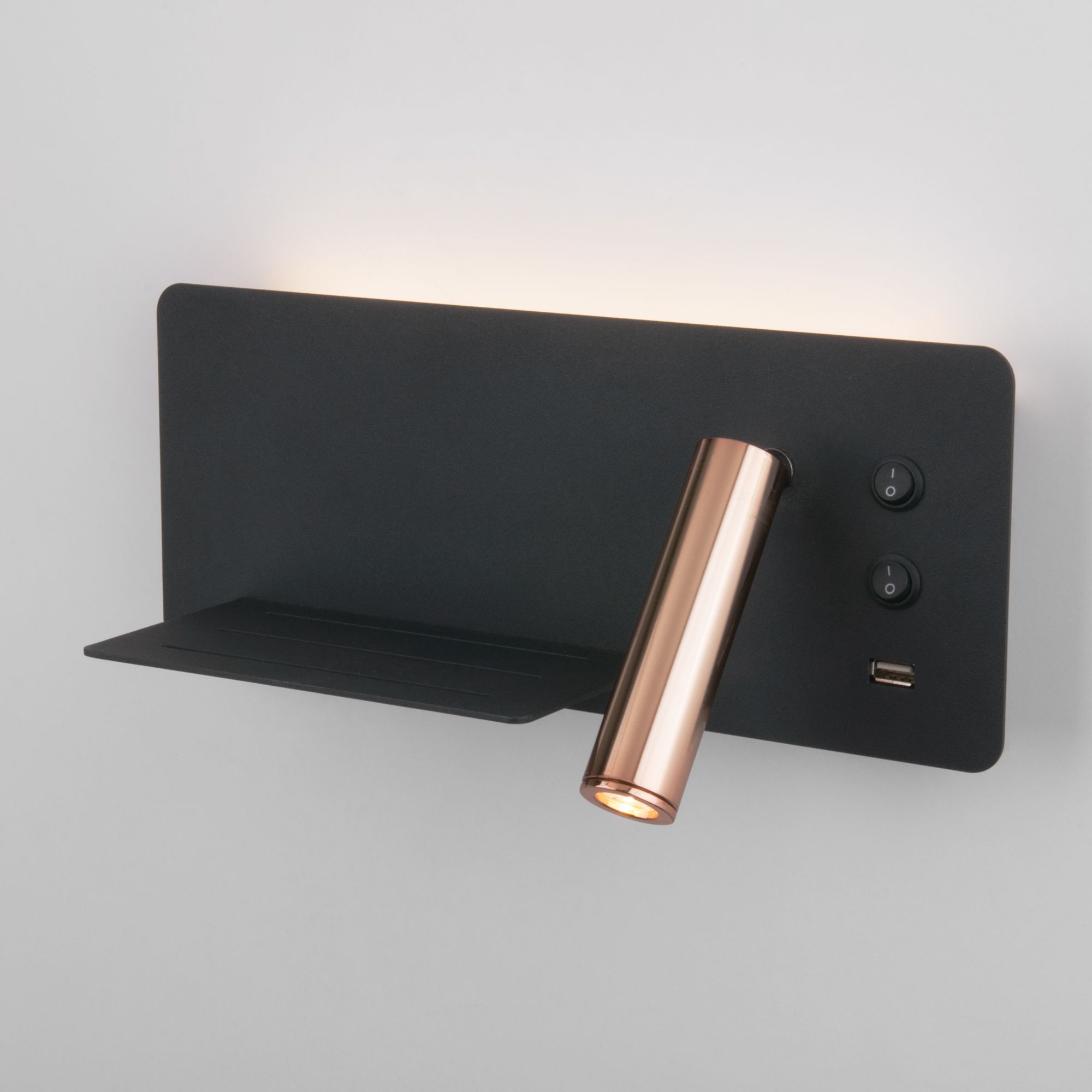 Светильник настенный Elektrostandard Fant L LED (левый) MRL LED 1113 чёрный/золото с USB