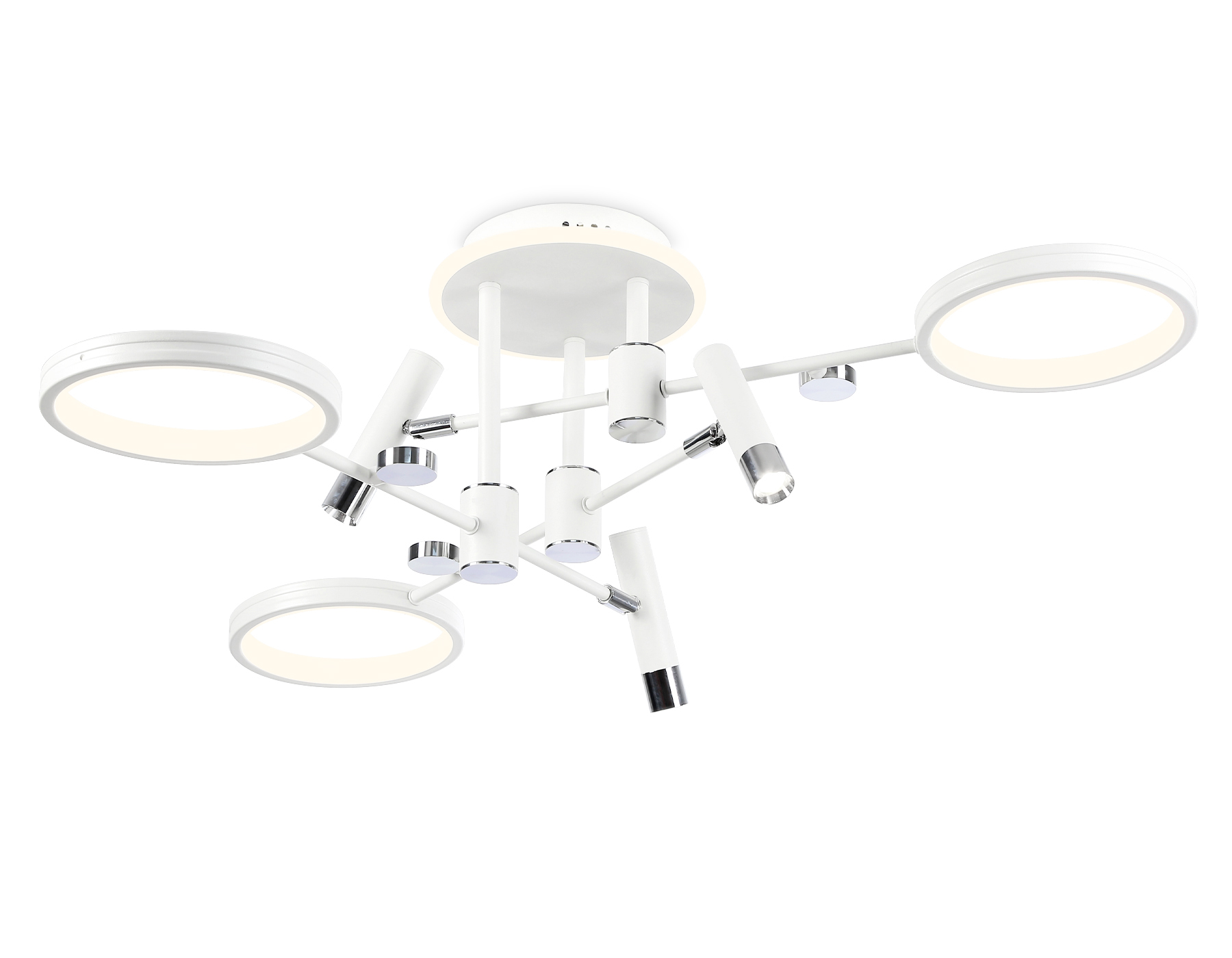 Светильник Ambrella FL51646/3+3 WH/CH белый/хром 76W 3000K-6400K D700*300 (ПДУ ИК)