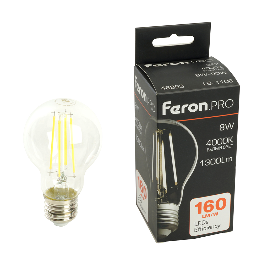 Лампа светодиодная FERON PRO LB-1108 1300LM 8W 175-265V E27 4000K