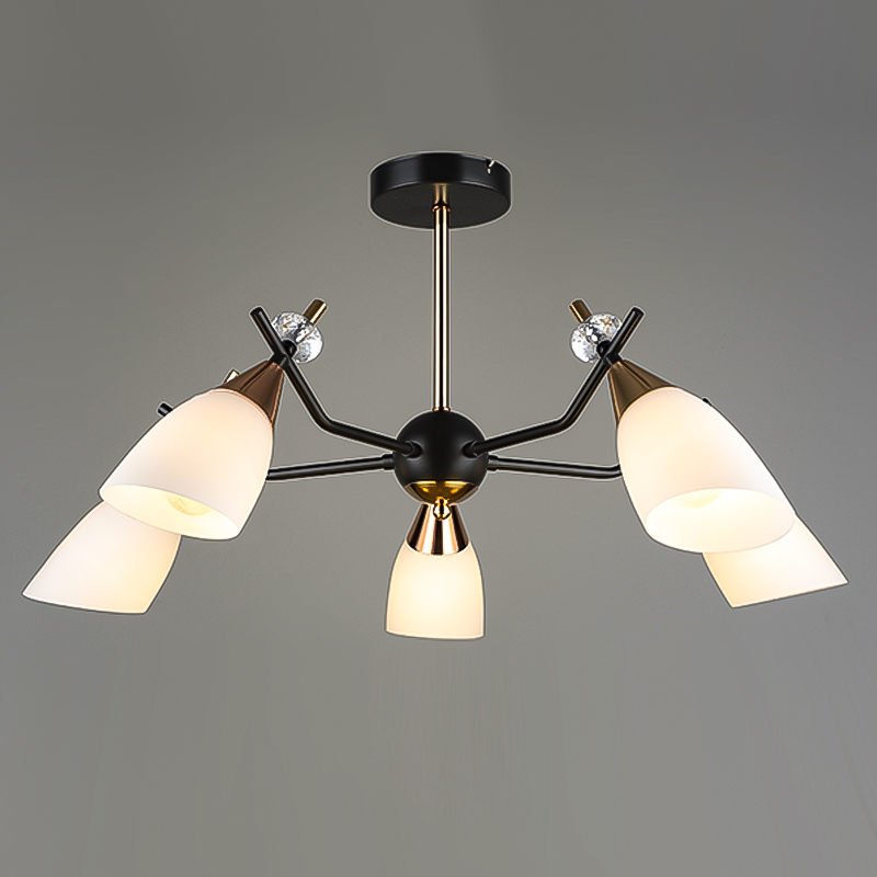Люстра N5295/5 COFFEE+FGD кофе/золото 5х60W E27 d780 h350, QH22