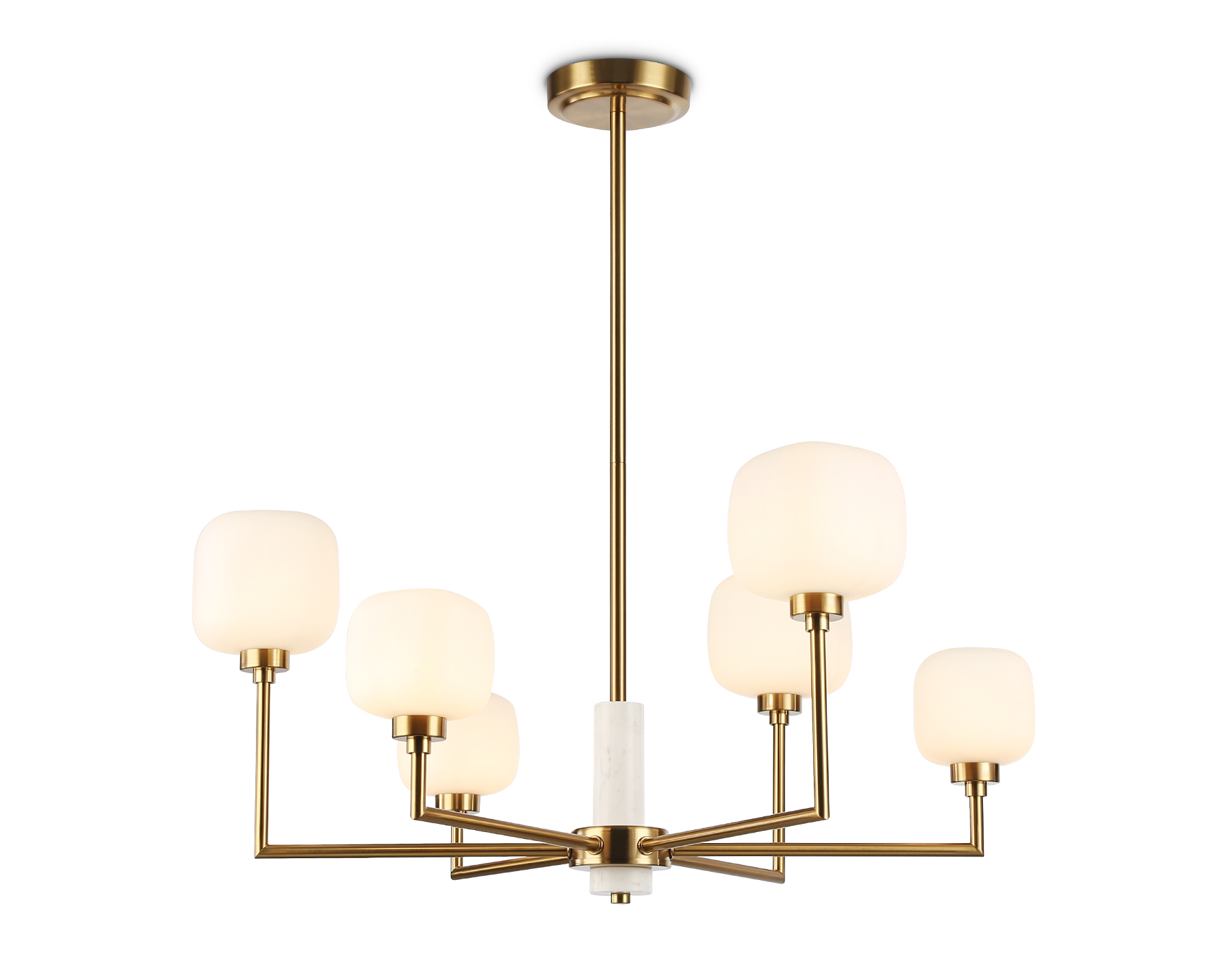 Светильник на штанге LH53015/6 BS/FR латунь/белый матовый G9*6 max 40W D690*680