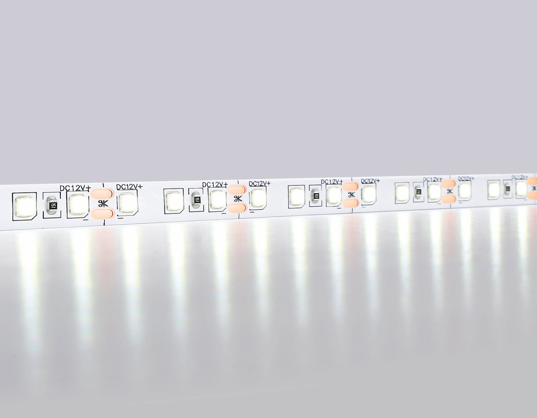 Светодиодная лента AMBRELLA GS1103 2835 120Led/ 9.6W m/ 12V IP20 6500K/ 5000*8*1.2mm (2 конт.)