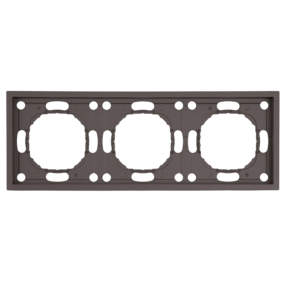 Рамка 3-местная, серия Эмили, PFR00-5003-09, антрацит, soft touch