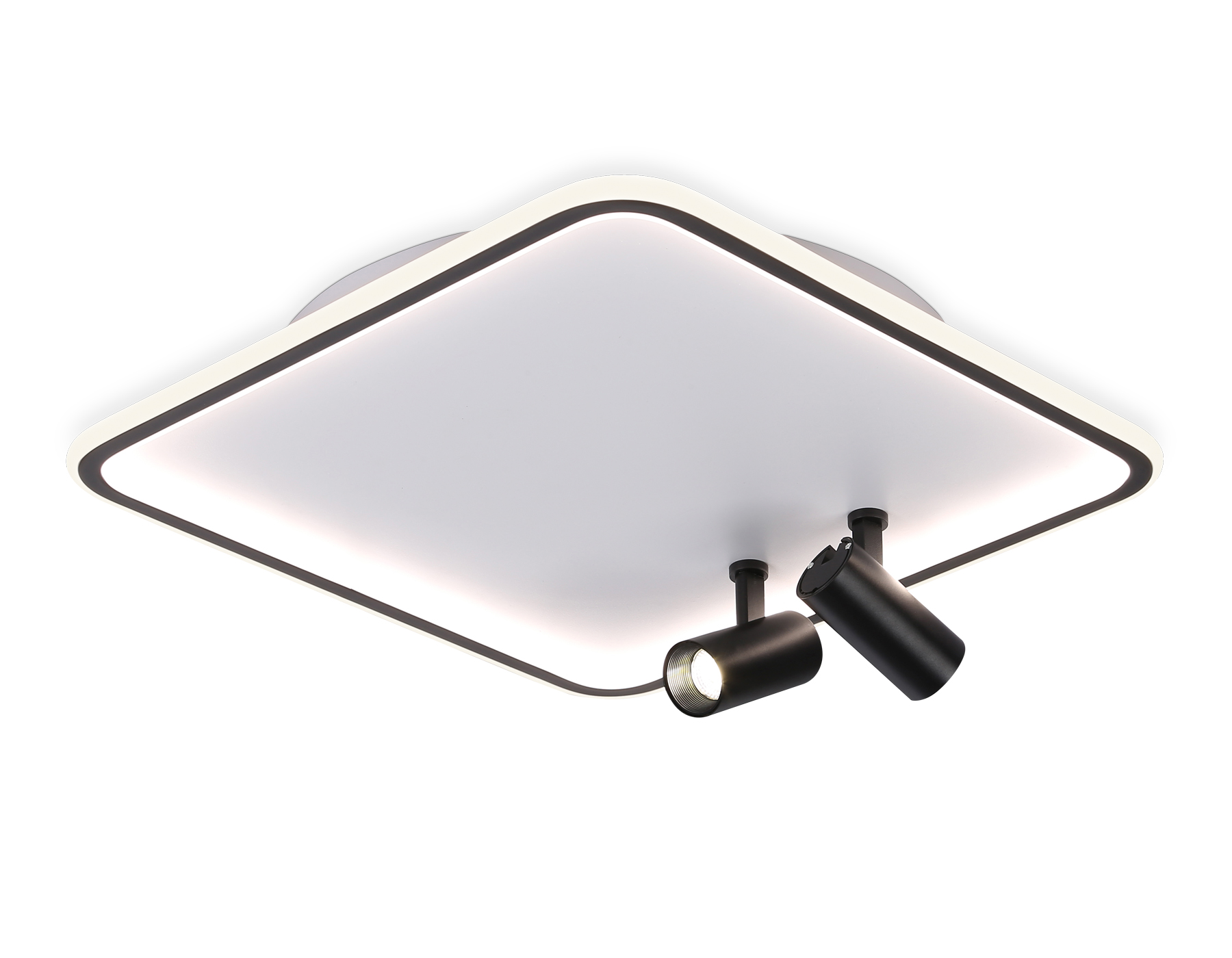 Светильник Ambrella FL5115/1+2 WH/BK белый/черный 97W 3000K-6400K 480*480*130 (ПДУ ИК)