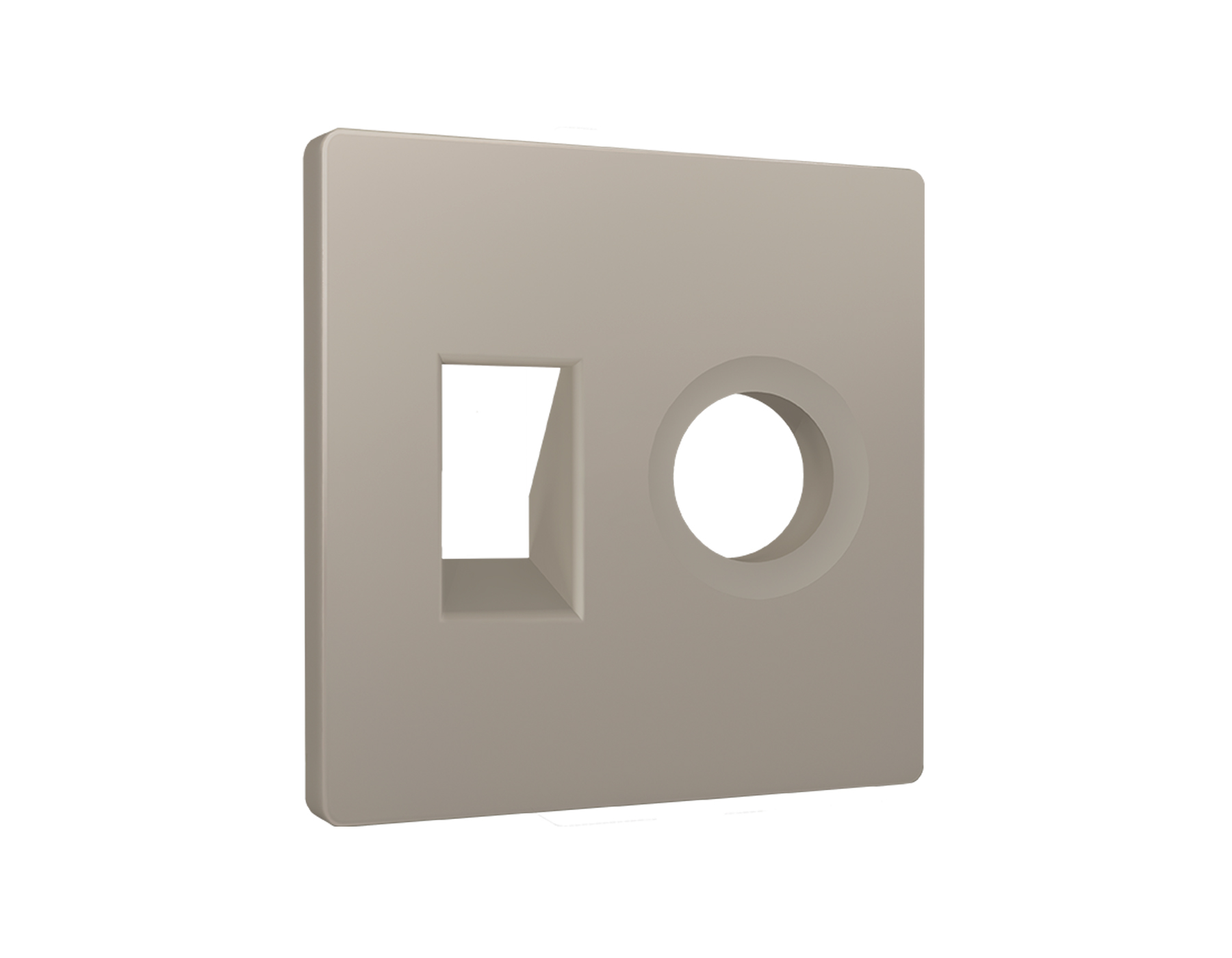 AP3725 Лицевая панель ALFA (Серо-бежевый матовый) для компьютерной/телефонной + TV розетки RJ-45/RJ-