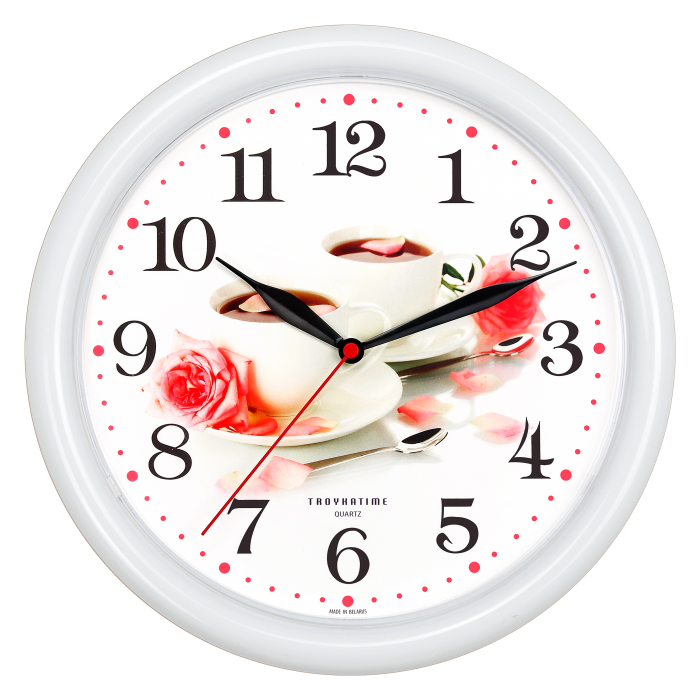 Часы настенные Troyka 21210251 белый 24,5х24,5 см