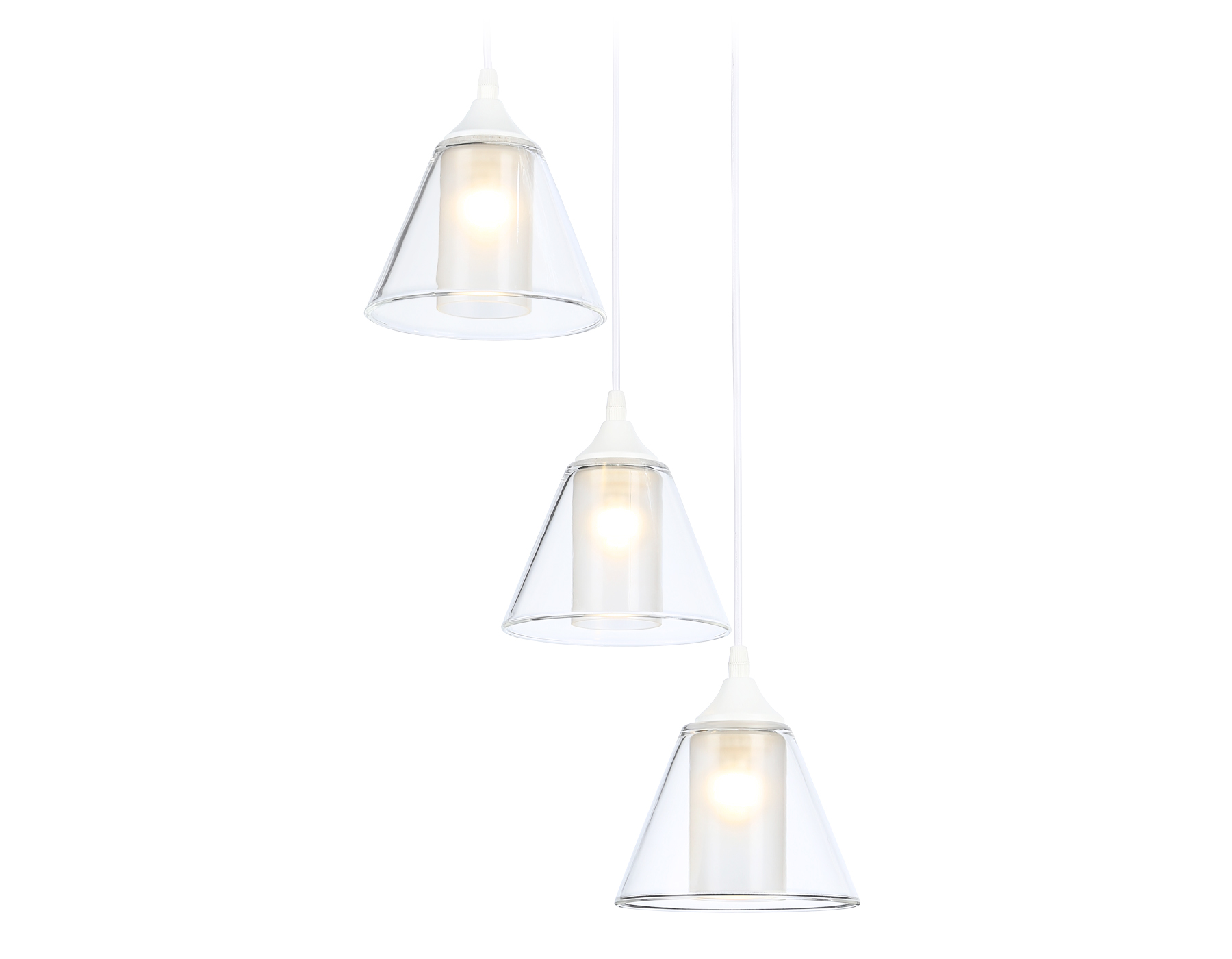 Светильник подвесной Ambrella TR3553/3 WH/CL/FR белый/прозрачный/белый матовый E27/3 max40W D340*800
