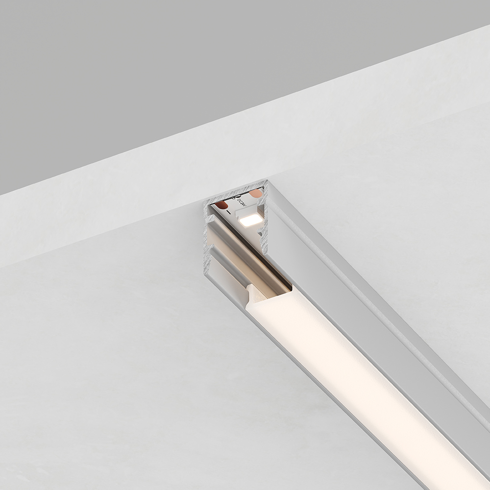 Профиль накладной FERON CAB243 10х10мм, алюминиевый серебро, 2м( в комплекте 2 заглушки, 4 крепежа)