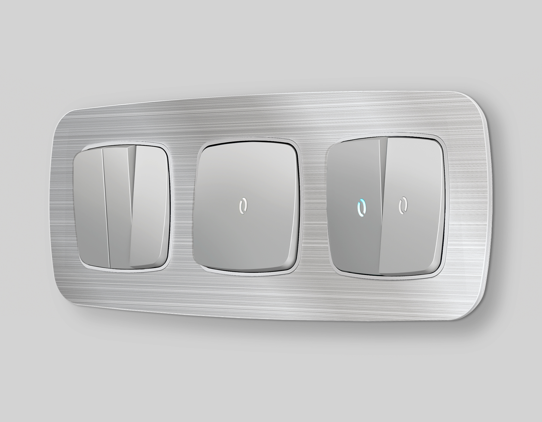 OP4020 Лицевая панель OMEGA (Серебро глянец) для 1-клавишных выключателей с подсветкой QUANT