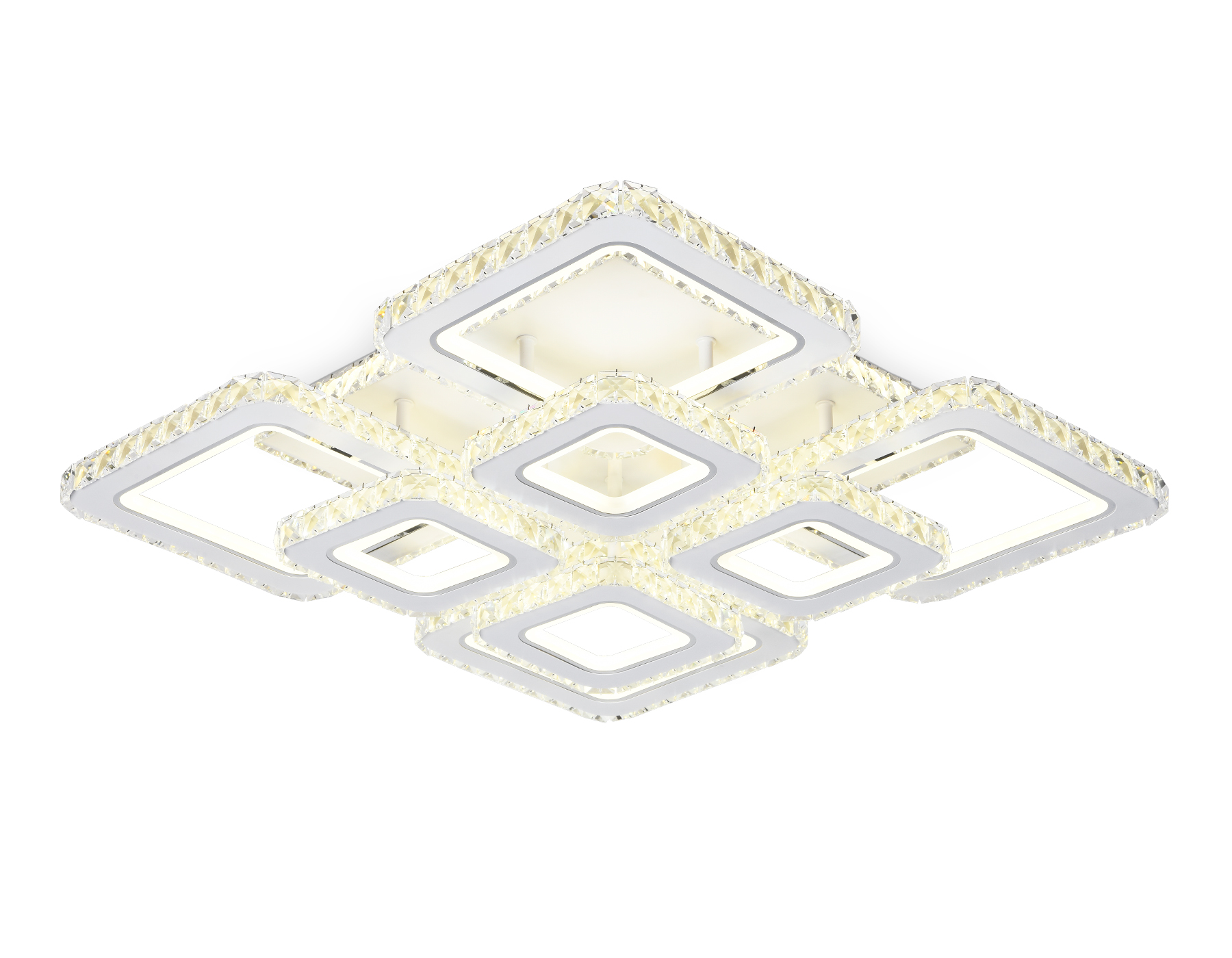 Светильник Ambrella FA1737/4+4 WH/CH белый/хром 215W 3000K/4200K/6400K 720*720*120 (ПДУ РАДИО 2.4G)