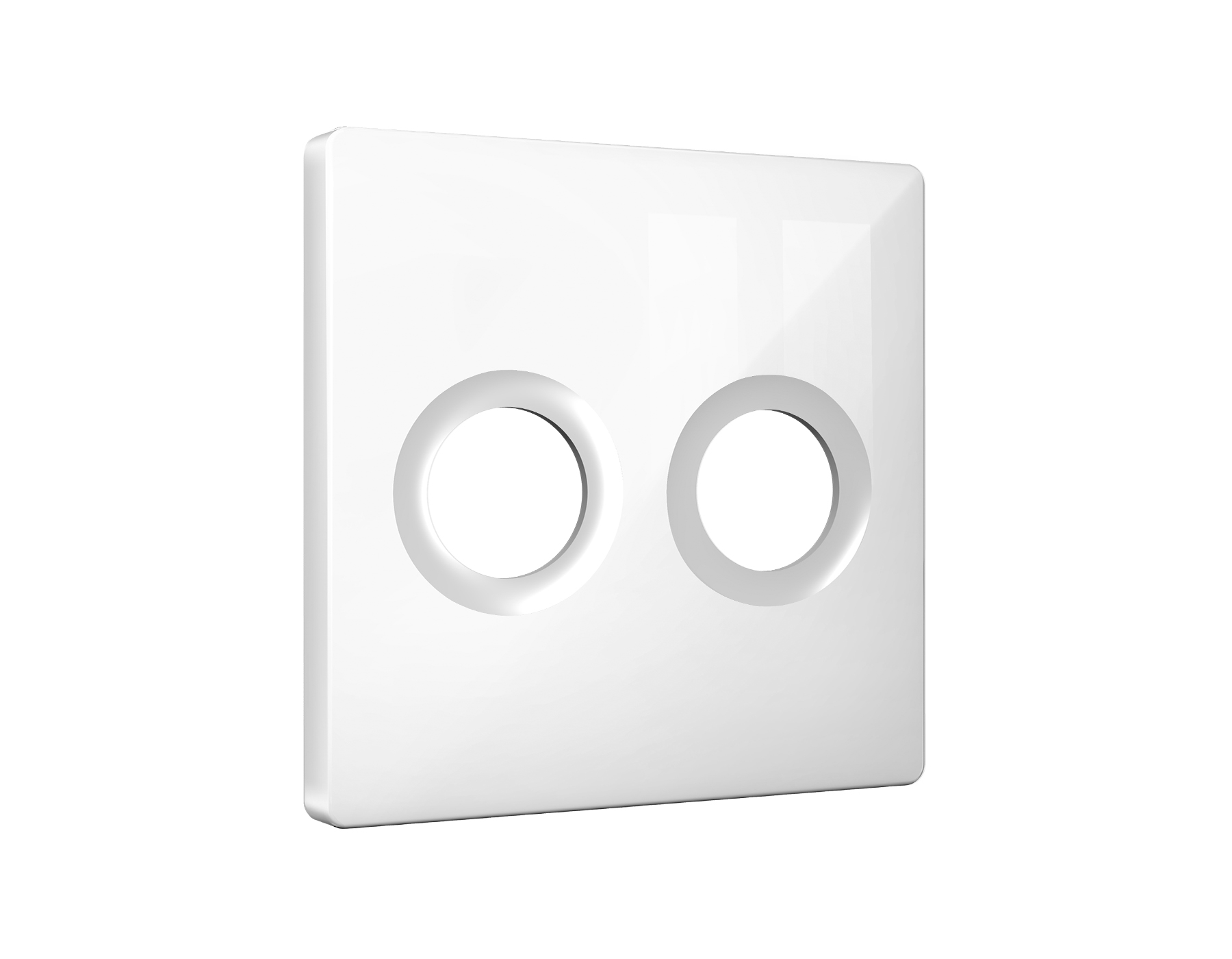 AP1133 Лицевая панель ALFA (Белый глянец) для TV двойной розетки QUANT