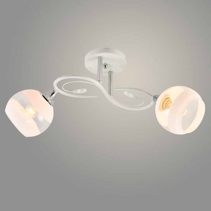 Люстра XA1455A/2 WH+CR белый/хром 2х60W E27 d540 h240, HN23