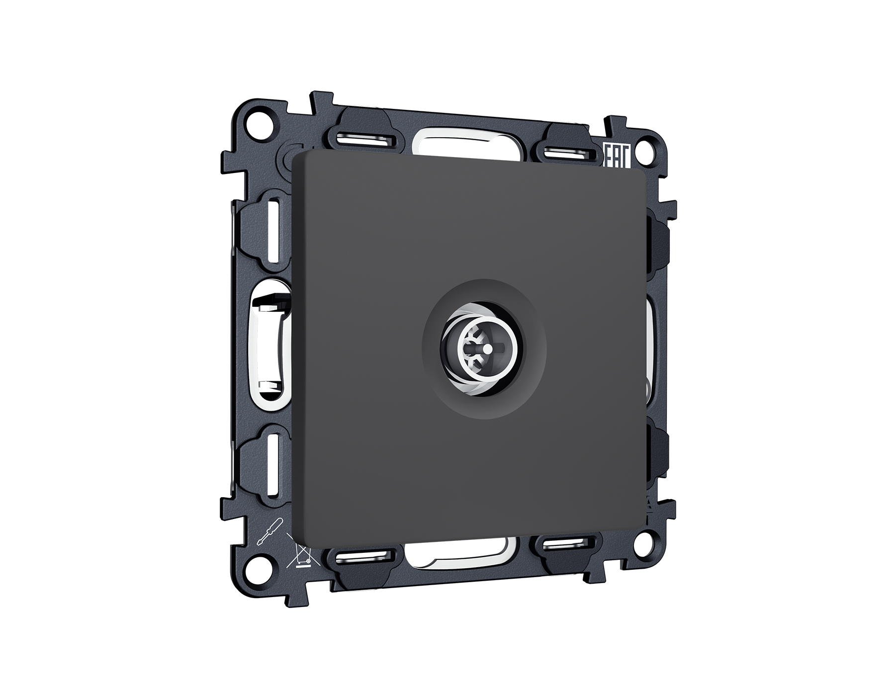 MA913005 Комплект механизма TV розетки оконечной экранированной 5-1000MHz 3dB ALFA Графит мягкое кас