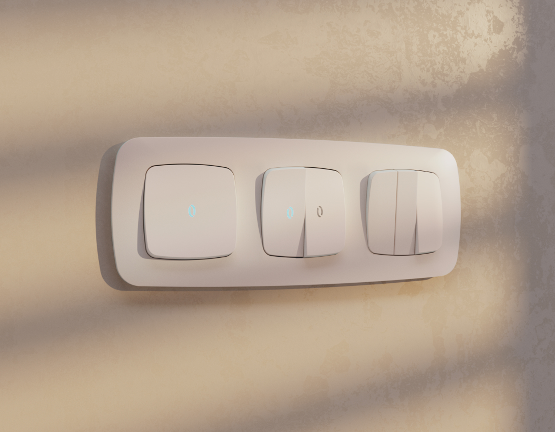 OP2040 Лицевая панель OMEGA (Жемчуг) для 2-клавишных выключателей с подсветкой QUANT