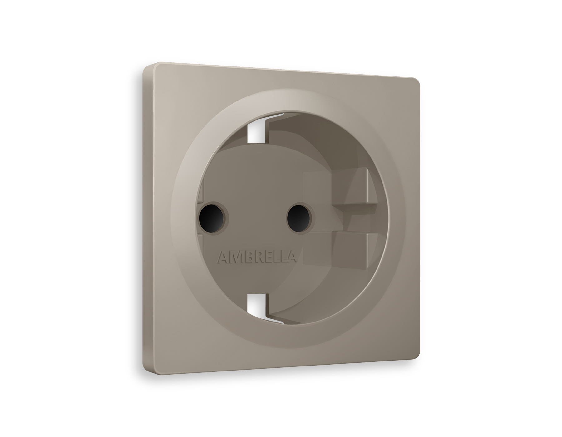 AP3670 Лицевая панель ALFA (Серо-бежевый матовый) для электрической розетки с/з со шторками QUANT