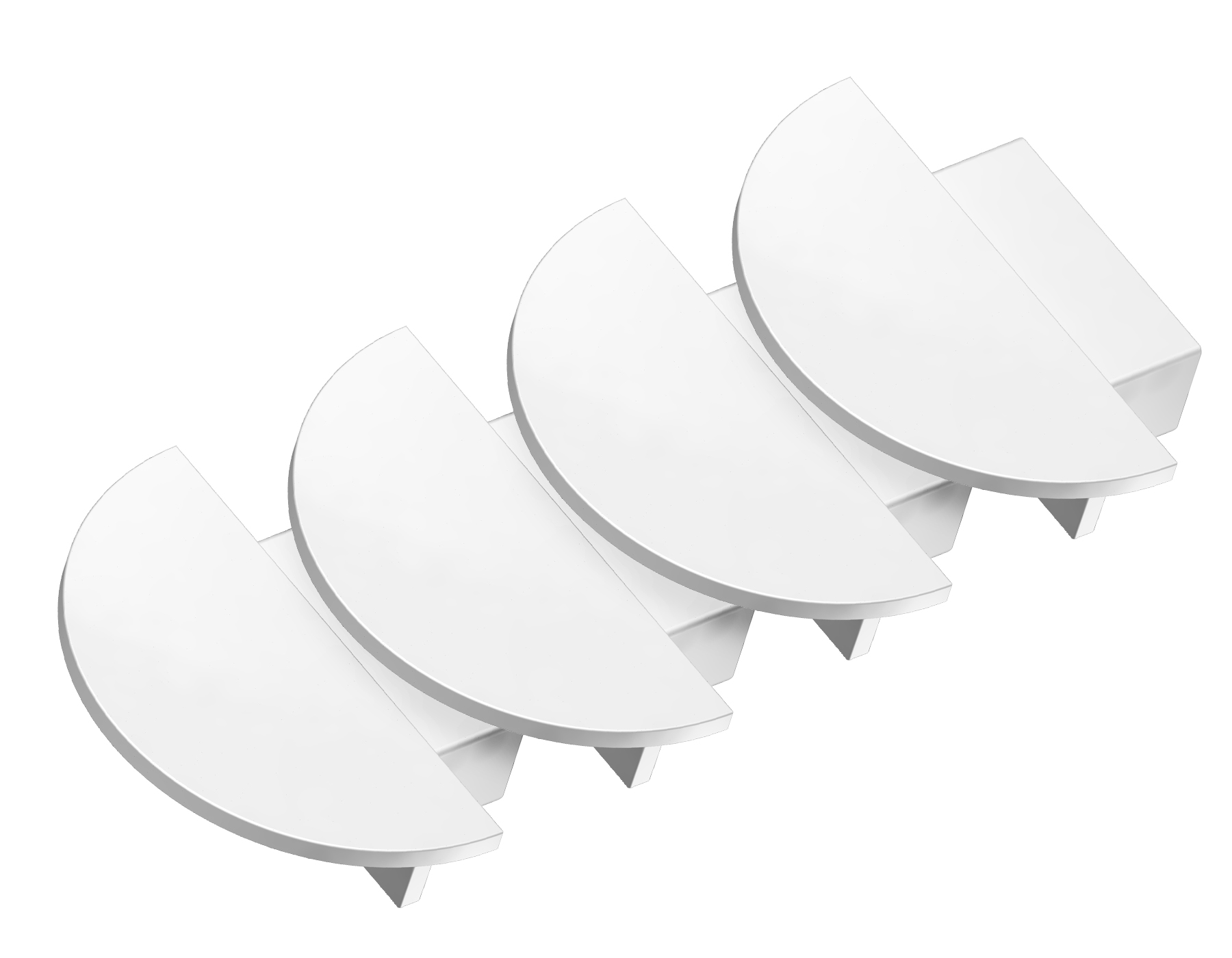 Заглушка GP8100 WH белый 21.5*6.8 для встраиваемого алюминиевого профиля GP1001 (комплект 4шт)