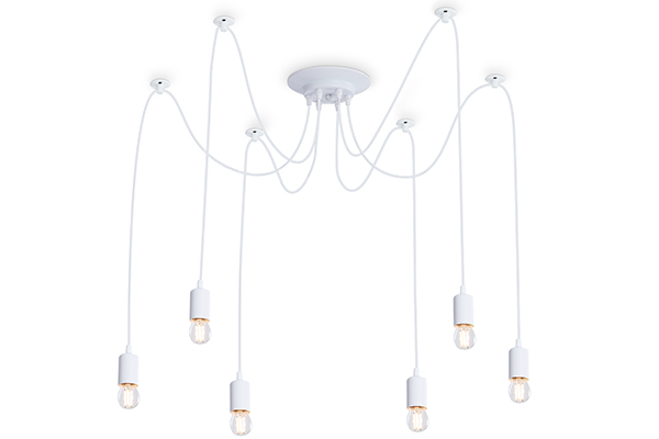 Подвесная люстра в стиле лофт Ambrella TR8177/6 WH белый E27*6 max 40W D630*910