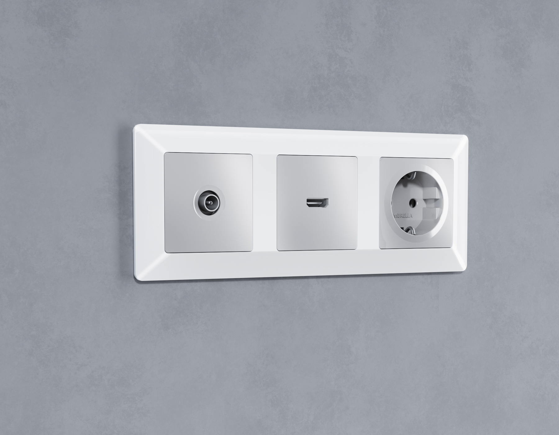 AP4140 Лицевая панель ALFA (Серебро глянец) для HDMI розетки QUANT