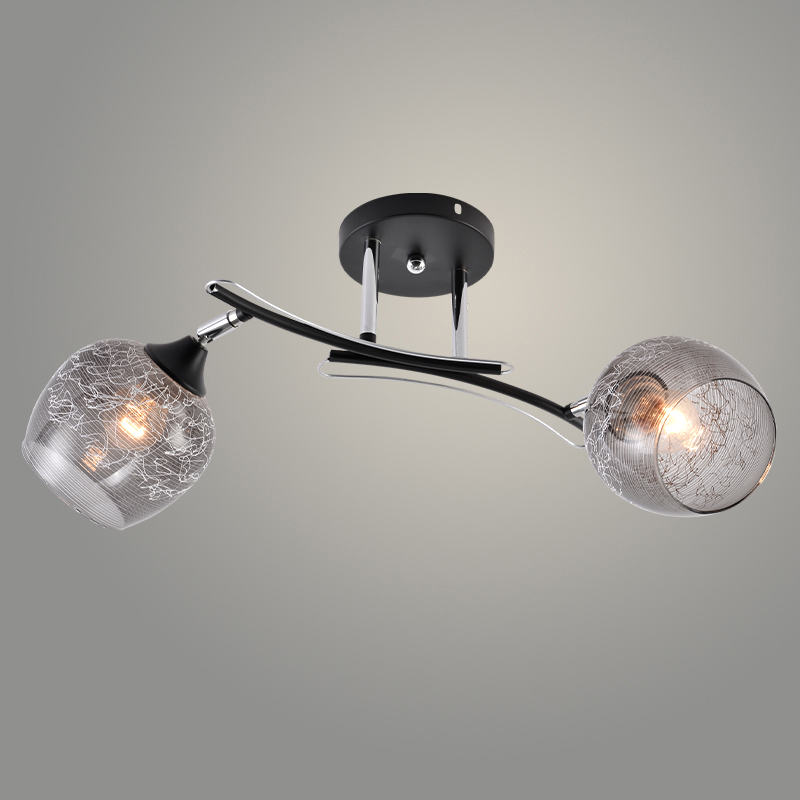 Люстра XA1546B/2 BK+CR черный/хром 2х60W E27 d560 h250, HN23