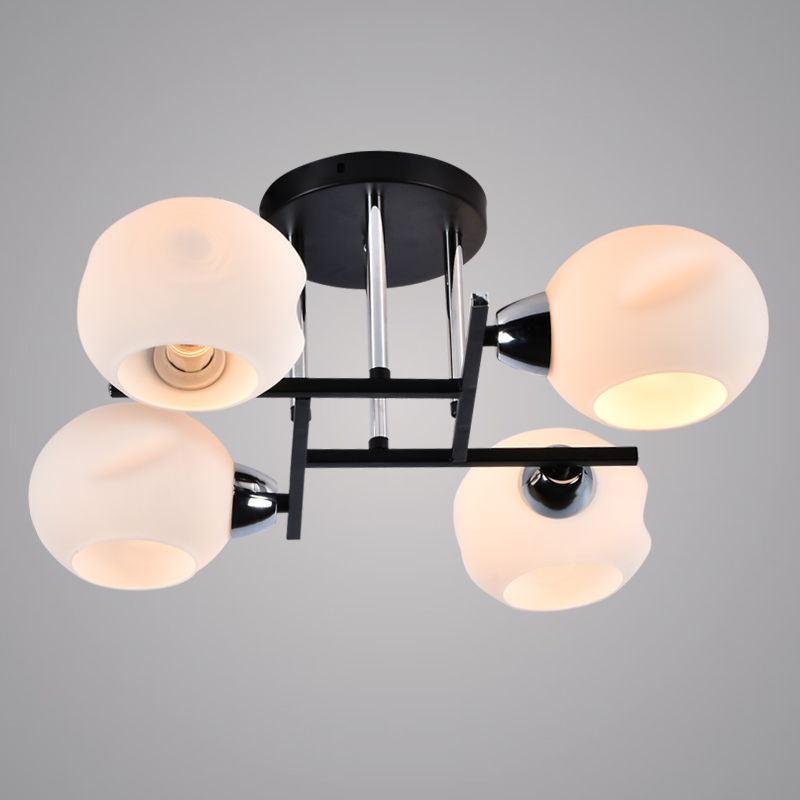 Люстра XA1223/4 BK+CR черный/хром 4х60W E27 d460 h190, HN20