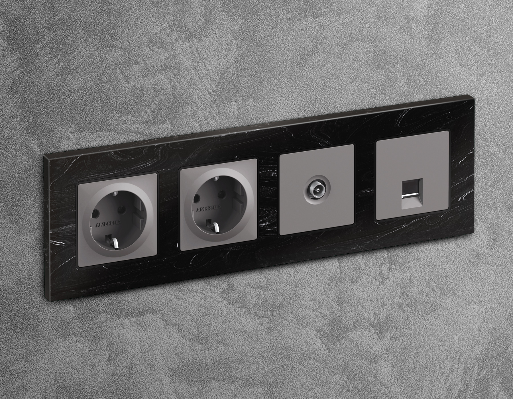 AP5130 Лицевая панель ALFA (Сталь матовый) для TV розетки QUANT