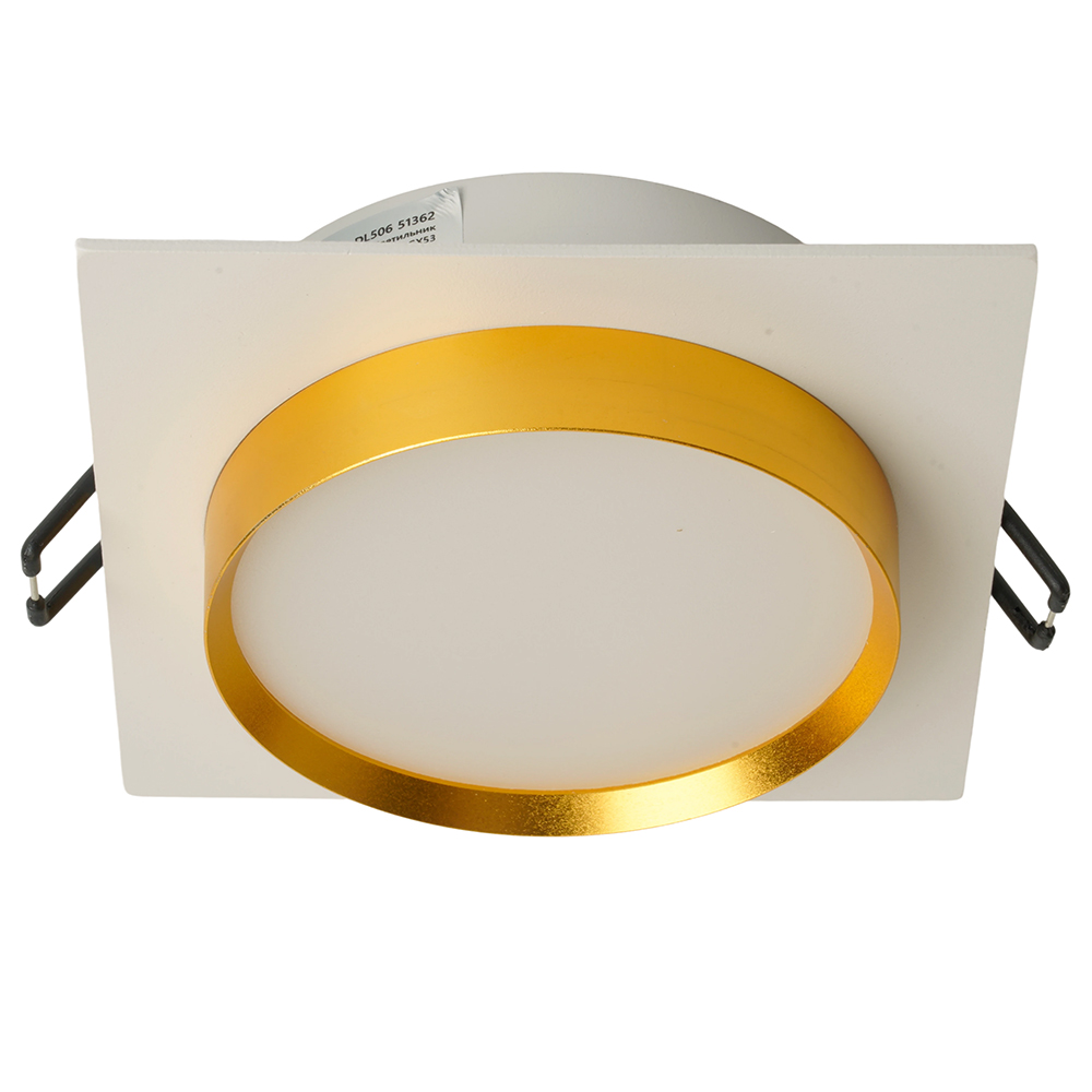 Светильник FERON DL506 15W 230V GX53, белый + золото, квадрат, без лампы