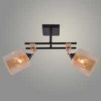 Люстра XA1642B/2 BK+FGD+WOOD черный/золото 2х60W E27 d510 h280, HN25