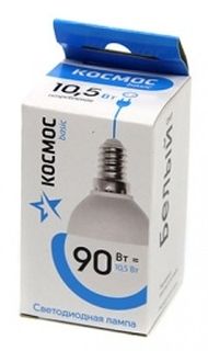 Светодиодная лампа КОСМОС BASIC GL45 10.5W 220V E14 4500K () (LkecLED10.5wGL45E1445)