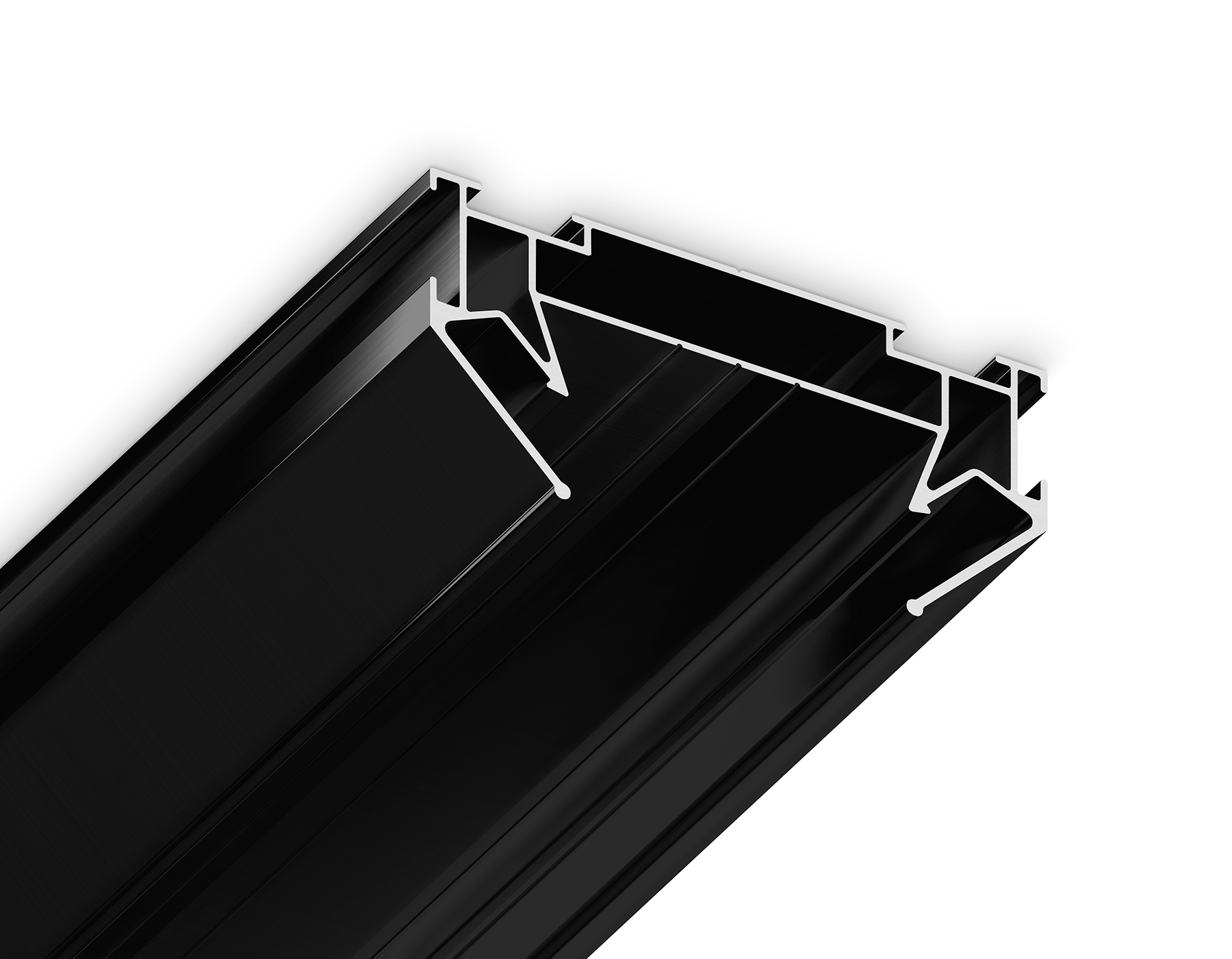 Корпус в натяжной потолок для накладного шинопровода Standard 220V 2000*62*30 (2 заглушки) GL7131 BK