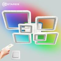Люстра светодиодная ESTARES OVAL ICE RGB 180W 7S-RC-960x750x110-WHITE/CLEAR-220-IP20