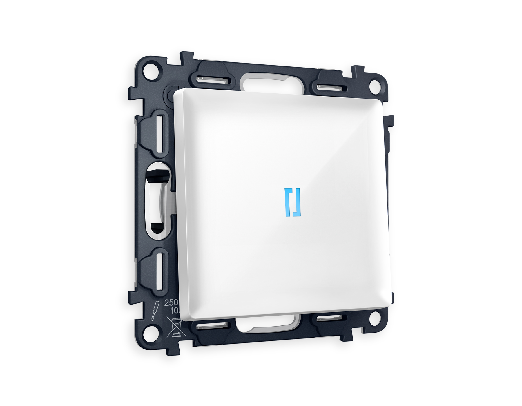 MA102020 Комплект механизма 1-кл выкл с подсветкой 10000K ALFA Белый глянец QUANT(AP1020,VM101,G17B)