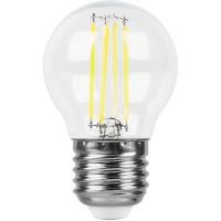 Лампа светодиодная FERON LB-511 11W 230V E27 6400K филамент G45 прозрачная