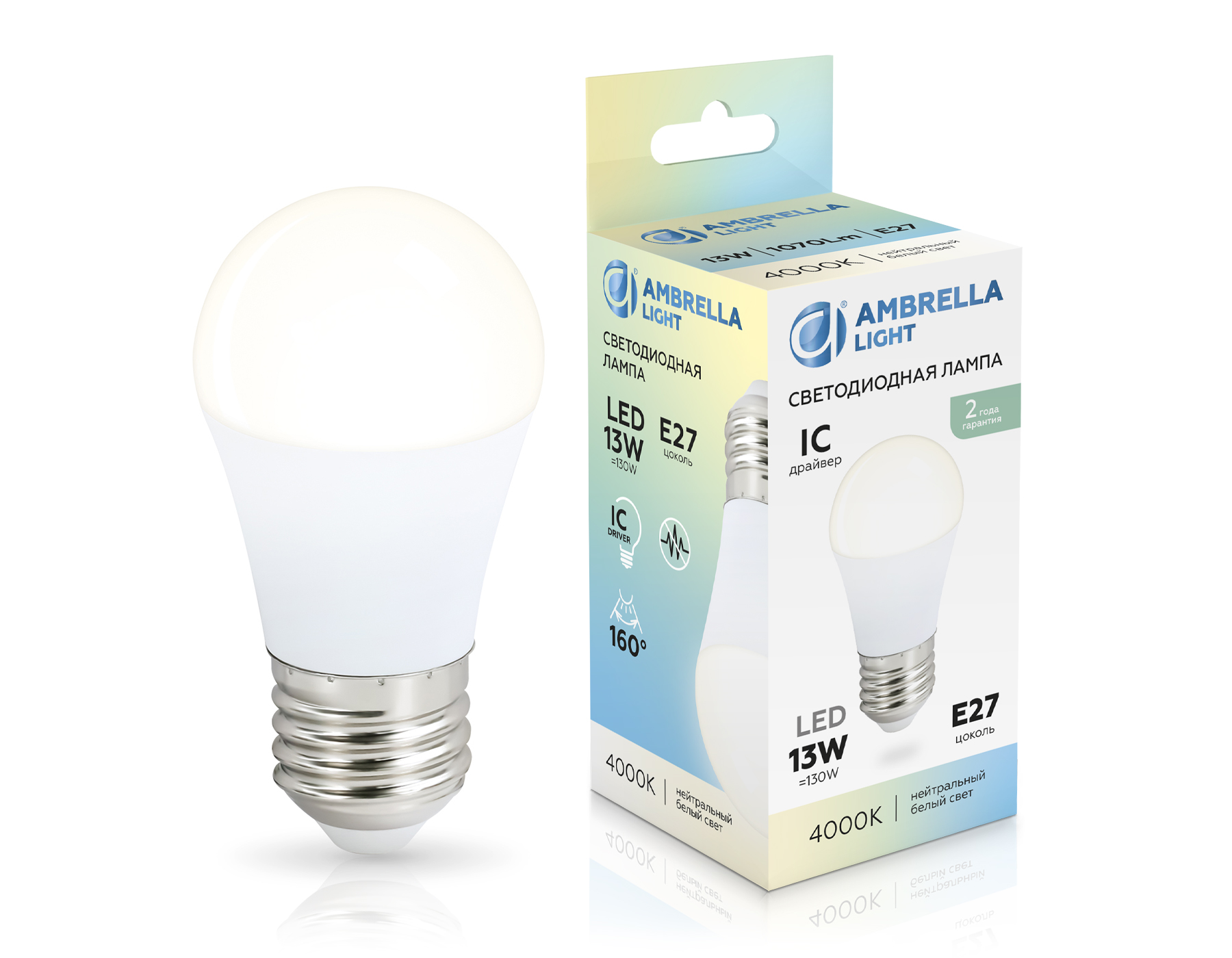 Лампа светодиодная Шар G45 13W 4000K