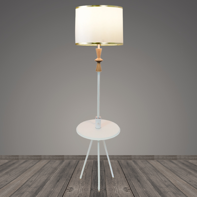 Торшер со столиком T2101 WT+GD белый+золото/белый абажур 1x40W E27 h1630, BTH